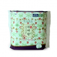 韩国LG正贵爱娘草药加长夜用卫生巾33cm12片祛异味缓解