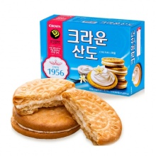 韩国进口零食饼干 可拉奥crown山都香草奶油夹心饼干 161g