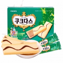 韩国crown可瑞安 可拉奥 咖啡夹心蛋卷饼干72g盒 进口食品