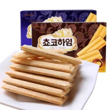 韩国进口零食 可瑞安榛子威化 巧克力味 奶油味夹心饼干142g
