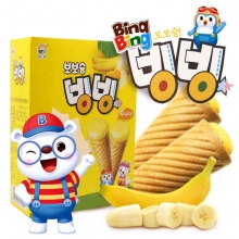 韩国进口零食品 九日牌 欧巴熊冰淇淋形香蕉儿童饼干甜筒