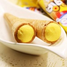 韩国进口零食品 九日牌 欧巴熊冰淇淋形香蕉儿童饼干甜筒