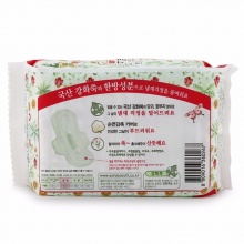 韩国LG贵爱娘中草药卫生巾日用25CM去异味缓经痛无荧光剂18片