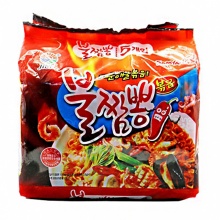 韩国进口方便面 九日干拌面 韩剧泡面 香辣海鲜干拌140g包5