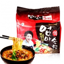 九日进口方便面 韩国妈妈手擀面 正宗韩国即食拉面泡面120g袋5 