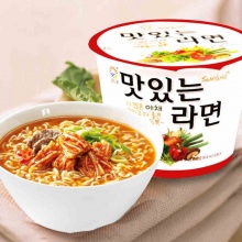  韩国进口九日牌蔬菜面碗装方便面112g桶装正宗韩国即食拉面泡面 