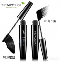 韩国TheFaceShop菲诗小铺黑杆睫毛膏防水纤长卷翘浓密不晕染正品