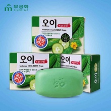 韩国进口正品 香皂 芜琼花保湿黄瓜皂 收缩毛孔 淡斑 洗脸皂100g