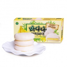 韩国进口零食品 韩美禾香蕉味打糕 香蕉糯米夹心打糕派6枚入186克