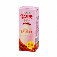 韩国进口 宾格瑞草莓味牛奶饮料 香滑口感