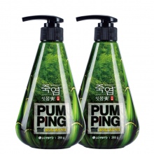 牙齿美白去口臭LG竹盐派缤牙膏原装进口清新口气按压式285g