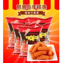 韩国进口零食品 慈恩岛年糕条 甜辣打糕条脆条膨化110g
