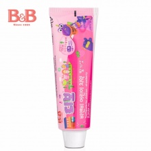 韩国进口B＆B保宁幼儿儿童牙膏90g草莓香型含氟