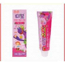 韩国进口B＆B保宁幼儿儿童牙膏90g草莓香型含氟