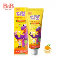 韩国进口B＆B保宁幼儿儿童牙膏90g橙子香型含氟