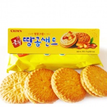 韩国原装进口Crown可拉奥国会花生夹心饼干70g 可瑞安
