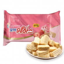 韩国进口零食九日牌威化饼干草莓味80g休闲零食