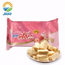 韩国进口零食九日牌威化饼干草莓味80g休闲零食