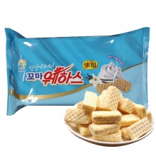 韩国进口零食九日牌威化饼干香草味80g休闲零食