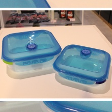 韩国进食品塑料真空方形水果微波炉耐热冰箱两件套装保鲜盒2.2+1L